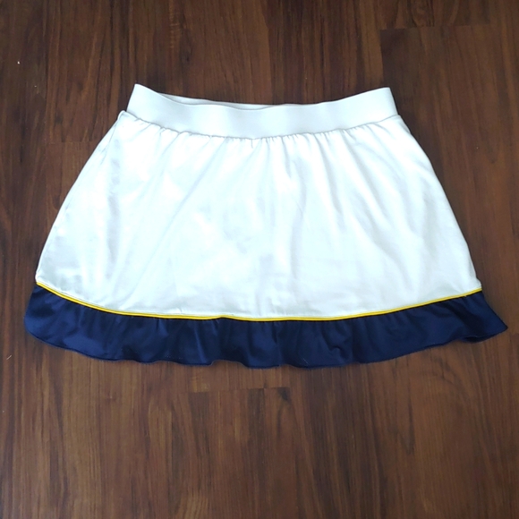 Tail Pants - SALE: Tail White. (w/ Navy Blue Ruffle) Tennis Skort, Medium (but fits Small)